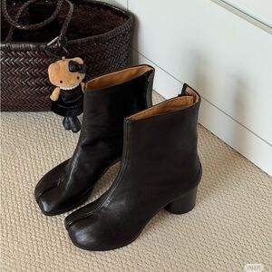 Black Leather Ankle Boots